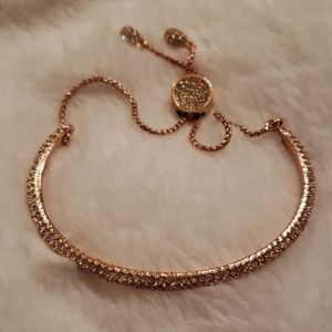 VINCE CAMUTO ROSE GOLDTONE PAVÉ SLIDER BRACELET